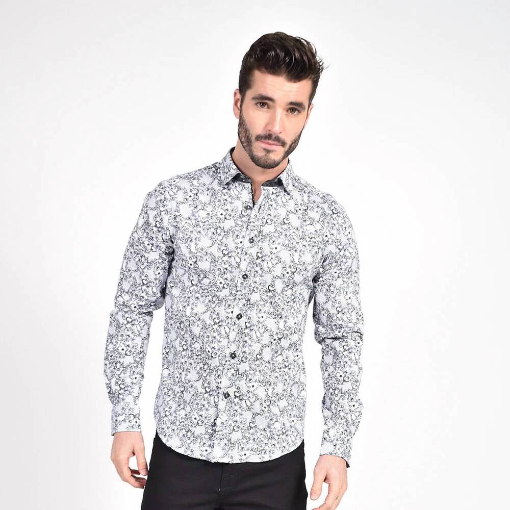 NEW EIGHT X french baroque button down shirt in grey